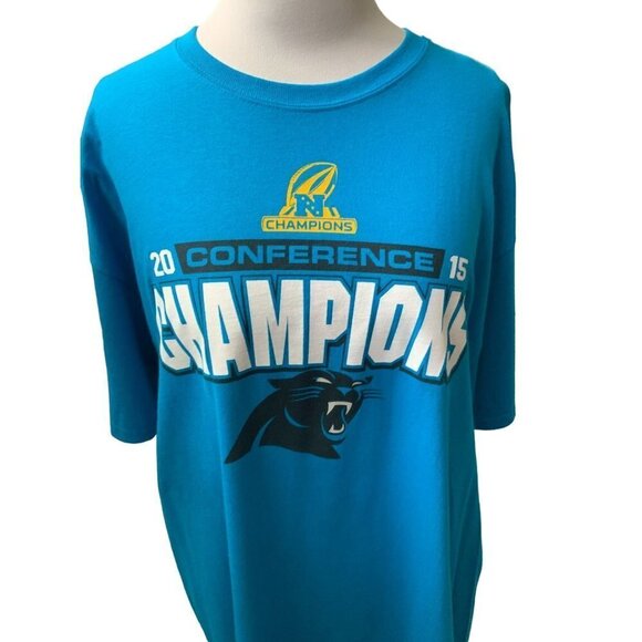 GILDAN LADIES SS CAROLINA PANTHERS 2015 CONFERENCE CHAMPIONS TEE TSHIRT NWOT XL - Picture 7 of 7